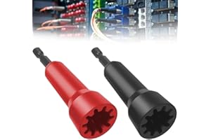 XSCQ Wire Twister Tool for Drill, Wire Nut Twiter for Drill,Fast Wire Twisting Tool,Ideal Wire Nut Twister Tool,Connector Driver With 1/4" Chuck,Enhanced Wiring Efficiency (Red+Black)