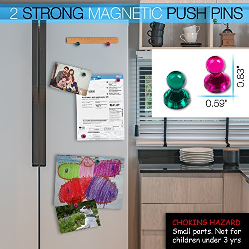 Dry Erase Weekly Magnetic Calendar Set - Whiteboard Planner for Refrigerator White Board Organizer Checklist & Message Board Attach to Fridge or Hang on Wall 17X13 inch With Markers Icons & Push Pins - Thumbnail 5