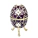 QIFU-Hand Painted Enameled Faberge Egg Style Decorative Hinged Jewelry Trinket Box Unique Gift For Home Decor
