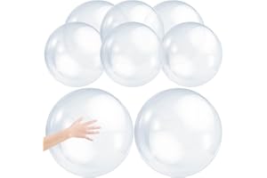 Zhanmai 8 Pcs Inflatable Clear Beach Ball 16 Inch 24 Inch Pool Floating Ball Balloons Under The Sea Party Decorations Bubble for Summer Ocean Beach Pool Hawaii Luau Party Supplies