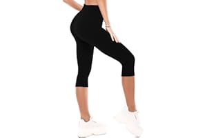 CADITEX High Waisted Capri Leggings for Women,Buttery Soft Workout Gym Pattern Yoga Pants