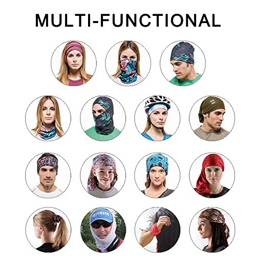 LEIDAI Neck Gaiter for Men&Women,Breathable Balaclava Face Cover Scarf Bandana Reusable Headdress Outdoor Camping (Mixed 4pcs)