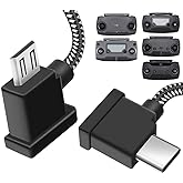 1FT Micro to USB C Remote Controller Cable for DJI Mavic Mini,Mini SE,Mavic 2 Pro/Zoom,Mavic Air/Pro,Spark,DJI Drone to IPhone16/17/15/Tablet Cable 90 Degree OTG Data Cord Accessories(USB C Connector)