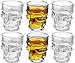 KOVOT Skull Shot Glasses, Set of 6, 1.5 oz, Clear