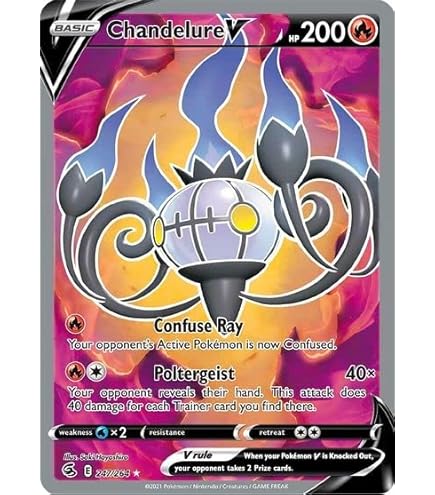 Pokémon Chandelure VMAX - 040/264 - Ultra Rare - Sword & Shield - Fusion Strike - Trading Card - Collectible Card