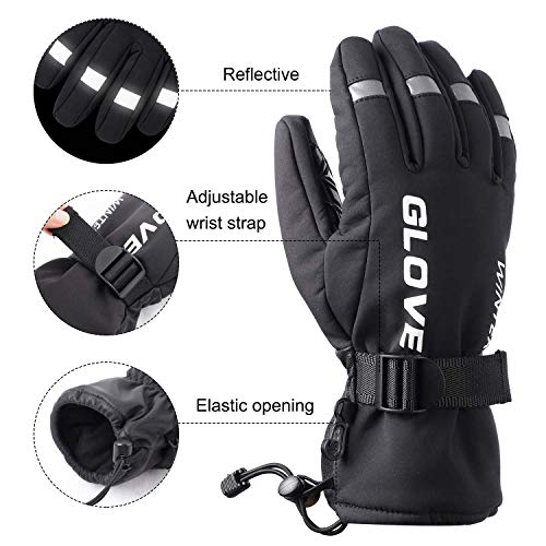 WESTGIRL Winter Ski Gloves, 3M Thinsulate Warm Windproof Waterproof Gloves for Men Women, Touchscreen Cold Weather Outdoor Gloves for Running, Cycling, Skiing, Climbing