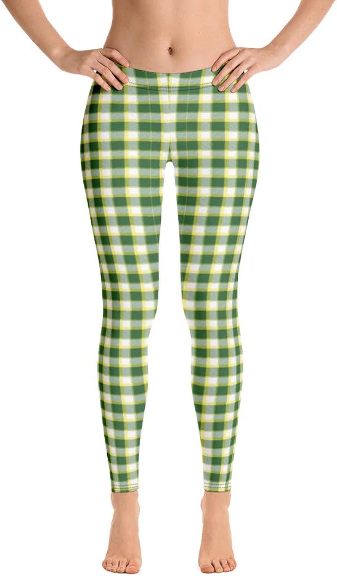 green and white leggings