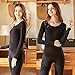Women Thermal Underwear Set Tight, Base Layer Top & Bottom Long John Set Blackthumb 1