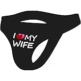 ChaoGii Sexy Black Mens Thong Underwear Low Rise with Printed Male G String T-Back Thongs Bulge Pouch Men's Lingerie