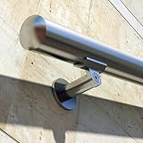 B52 Anodized Handrail Aluminum Stairs Kit Stainless Steel Look 13 Ft and 1.97