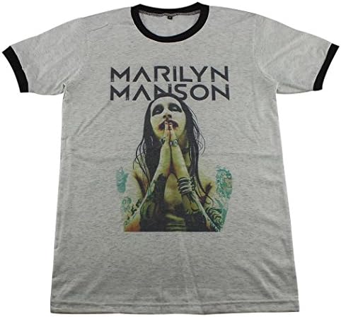Marilyn Manson music artist Retro T-Shirt Gray # GV560.4 size L