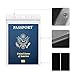 4x6Inch Extra Large Passport Holders ID Badge PVC Card Holder with Lanyards Fill for Passports (5Pcs Black Lanyards)