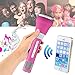 VERKB Universal Wireless Microphones, 3-in-1 Portable Karaoke Player KTV With Bluetooth Wireless Speaker Compatible for Apple Iphone Android Smartphone Pc(Quite Pink)