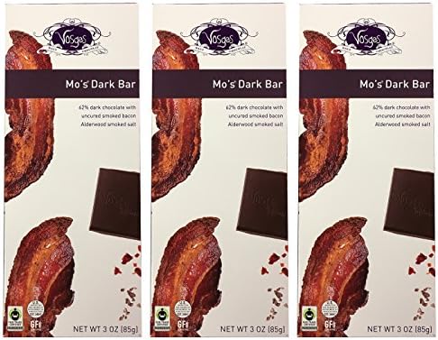 Vosges Mo's Dark Bar Bacon Chocolate Bar Pack of 3 (3 Ounce)