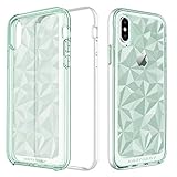 iPhone X Case 2017 (5.8Inch), BENTOBEN iPhone 10 Cover 2 in 1 Soft Hybrid TPU Hard PC Phone Protective Case Shockproof Drop Protection Slim Phone Cover for Women, Girls – Mint Green