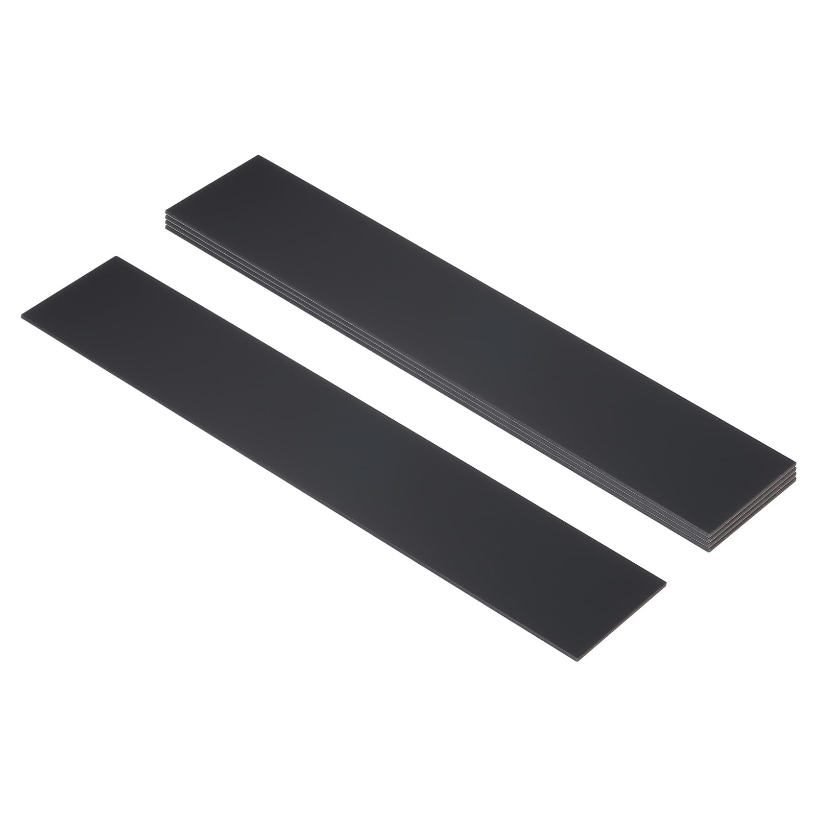 PATIKIL 10x2inch Blank Name Plates, 5Pcs Custom Engraved Name Plate Rectangle Laser Engraving Blanks for Personalized Office Desk DIY Painting Supplies, Black, Silver