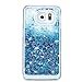 Urberry Galaxy S7 Edge Case, Floating Bling Glitter Sparkle Case for Samsung Galaxy S7 Edge with a Screen Protector (Blue)
