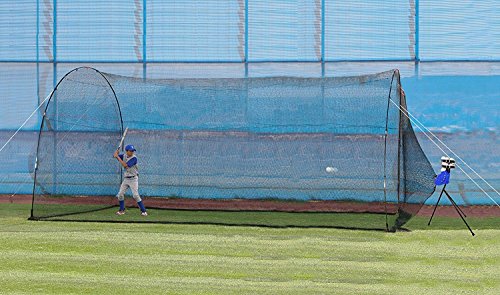 Trend Sports Sandlot 4-In-1 Batting Cage, Pitching Machine, Ball Feeder, and Poly Baseballs for Kids, Teens, and Adults