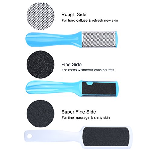 PRETTY SEE 10 in 1 Foot File Callus Remover Stainless Steel Pedicure Rasp Tools