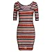 MakeMeChic Women's Casual Mini Vintage Print Sheath Party Dress Red S