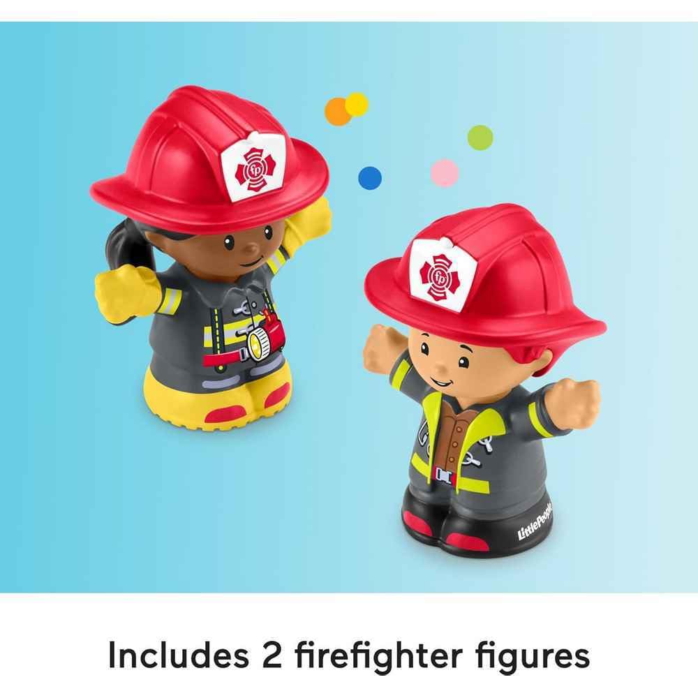 Fisher-Price Little People Toddler Toy Fire Truck Musical Push-Along Vehicle with 2 Figures for Pretend Play Ages 1+ Years