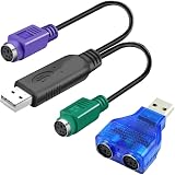 HuaLiSiJi PS2 to USB Adapter Keyboard Mouse Cable Built-in Chip Plug Play PC