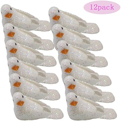 12pcs 1.2x3cm Foam Birds Decorative Birds Festival Gift Diy Crafts (Light grey)