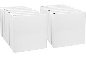 CIXILDTS 1-inch Slant-D Ring Binder, One-Handed Opening 3 Ring Binder Fit Letter Size Paper, Presentation View Binders, White, 12 Packs