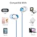 Vanten Premium Metal In-ear Earphones Heavy Bass Stereo Loud Sound Earbuds Noise Isolating Headphones with Answer Calling Control 3.5mm for Smartphones (Blue/White)