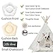 little dove Pet Teepee Dog(Puppy) & Cat Bed - Portable Pet Tents & Houses for Dog(Puppy) & Cat Lace Style 24 Inch with Thick Cushion