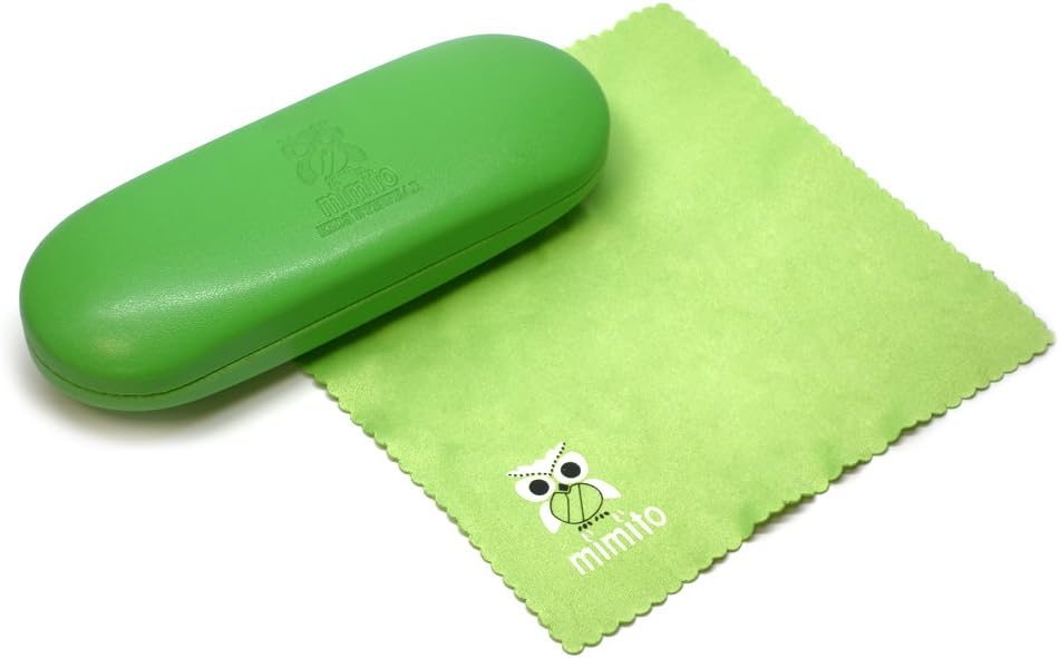Mimito Kids Eyeglass Hard Case with Matching Microfiber Cleaning Cloth