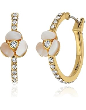 Pave Hoops Cream Multi-Drop Earrings