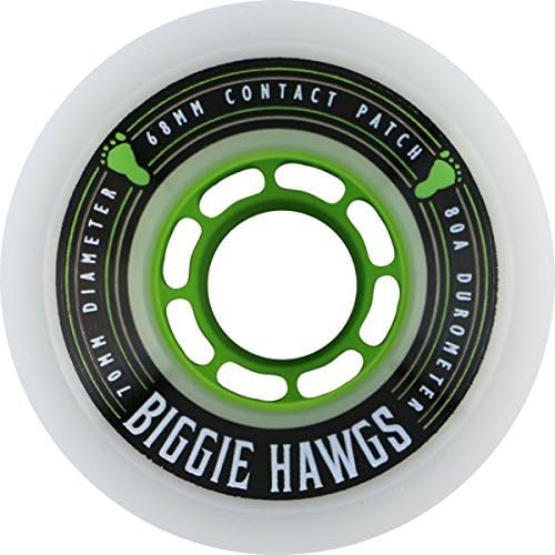 Hawgs Wheels Biggie White Skateboard Wheels - 70mm 80a (Set of 4) by Hawgs Wheels