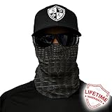 SA Company Face Shield Micro Fiber Protect from wind, dirt bugs. Worn as a Balaclava, Neck Gaiter & Head band for Hunting, Fishing, Boating, Cycling, Paintball and Salt lovers. - Alligator Skin