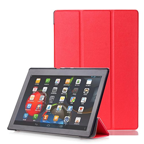 For Lenovo Tab3 10 Case, HP95(TM) Fashion Magnetic Auto Sleep Leather Cover Case + Touch Pen+HD Screen Protective Film For 10.1" Lenovo Tab3 10 Business (TB3-X70F/N/L) (Red)