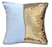 Livedeal Reversible Sequins Mermaid Pillow Cases 40 * 40cm Gold and White