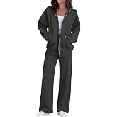 ASUIU Sweatsuits Women 2 Piece Outfit Zip Up Hoodie and Sweatpants Set Fall Long Sleeve Tracksuit and Wide Leg Sweatpants
