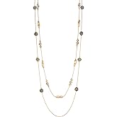 Noessla Long Gold Necklace for Women Long Beaded Chain Necklace Costume Jewelry Gifts for Women Trendy