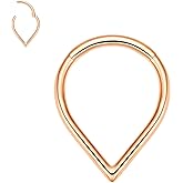VOJO G23 Titanium Teardrop Septum Ring Daith Piercing Earrings Jewelry Tragus Helix Nose Rings for Women