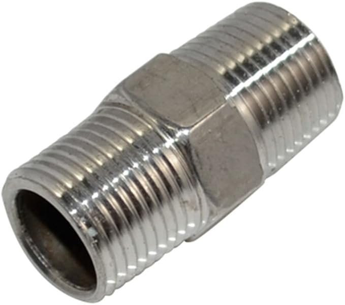 SuperWhole 3/8" Male x 3/8" Male Hex Nipple Stainless Steel 304