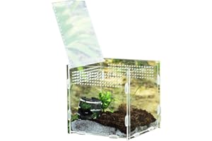 Acrylic Reptile Enclosure - Magnetic Reptile Pet Climbing Terrarium,Reptile Breeding Tank Habitat Terrariums Cage for Tarantu
