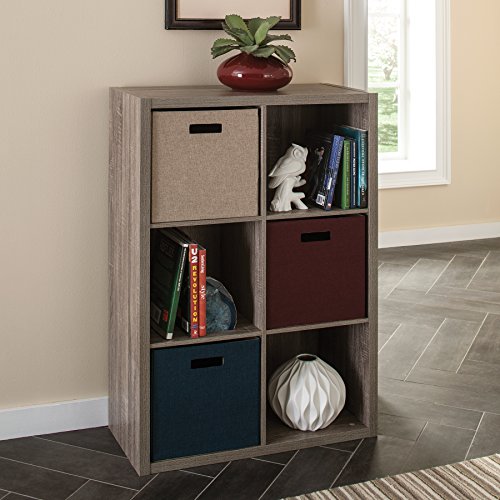 ClosetMaid 6 Cube Storage Shelf Organizer Bookshelf with Back Panel
