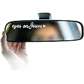 4×Eyes on Jesus Rearview Mirror Sticker, New Car Decals for Women, Rearview Mirror Decal Decals for Vehicles Decor, Tumbler Affirmations Stickers Bottle, Christian Car Accessories, Sister Gifts(White)