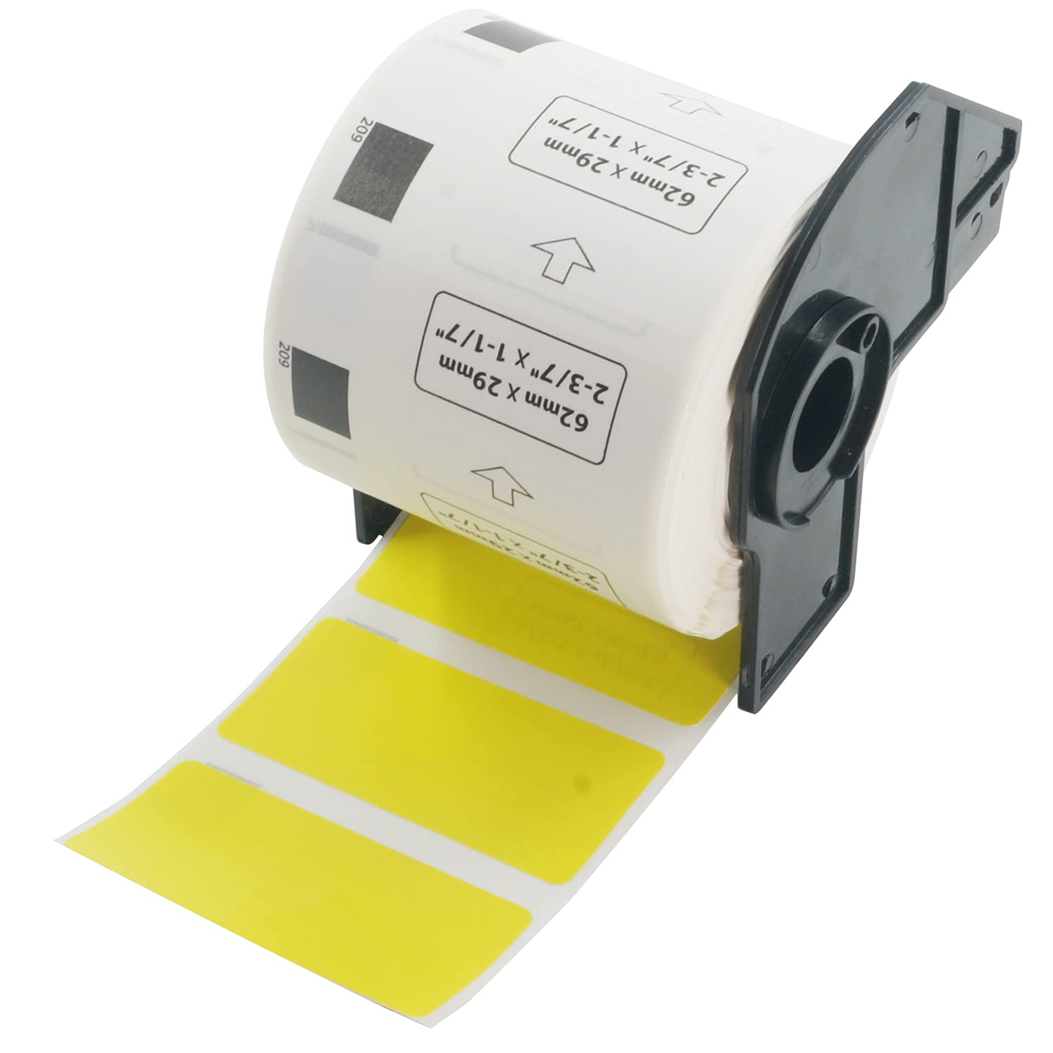 BETCKEY - 800 Yellow Labels Replacement for Brother DK-11209, 62mm x 29mm Small Address Labels Compatible with Brother QL Label Printers
