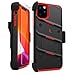 ZIZO Bolt Series iPhone 11 Pro Max Case - Heavy-Duty Military-Grade Drop Protection w/Kickstand Included Belt Clip Holster Tempered Glass Lanyard - Black/Red