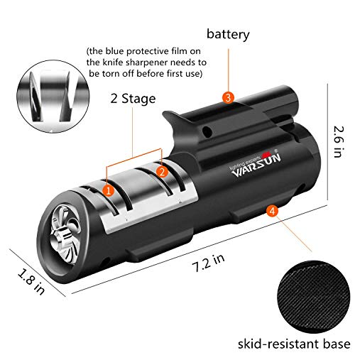 Warsun Knife Sharpener,Wireless Electric Rechargeable Knife Sharpener,2-Stage Knife Sharpening, Kitchen