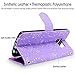 S7 Edge Case, Galaxy S7 Edge Case, Cellularvilla [Slim] [Card Slot] Premium Pu Leather Wallet Case [Drop Protection] Flip Protective Stand Cover for Samsung Galaxy S7 Edge G935 (Purple Glitter)