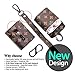 Designer Leather Case for Airpods Come with Neck Lanyard and Wristlet Strap, Keychain Clip, Jansae Classic Luxury Air pod Accessories Kits Compatible with Airpods 1/2 Case (Brown/Flower)