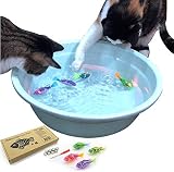 BlackHole Litter Mat Interactive Swimming Robot Fish Toy for Cat with LED Light (4 pcs), Electronic Cat Toy to Stimulate Your Cat's Hunter Instincts