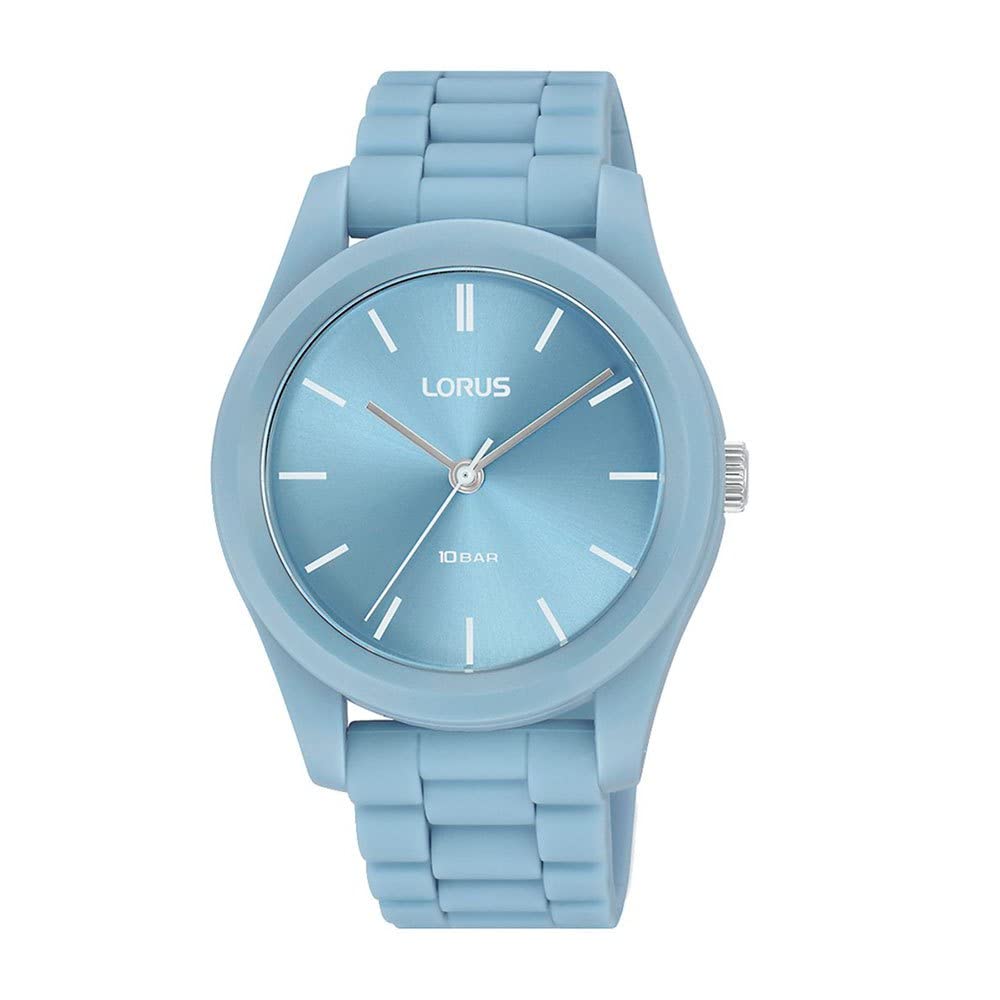 Lorus Women's Analogue Quartz Watch with Silicone Strap, Blue, Fashion